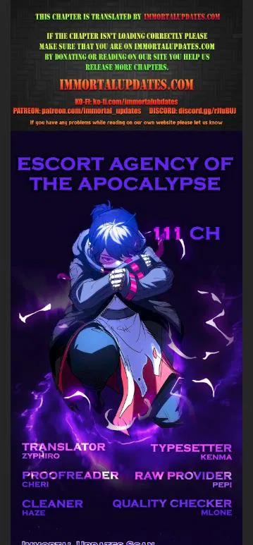 Escort Agency Of The Apocalypse Chapter 111 – Page 1