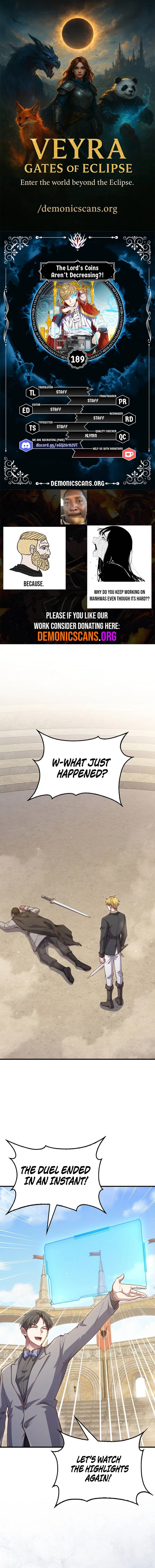The Lord's Coins Aren't Decreasing?! Chapter 189 – Page 1