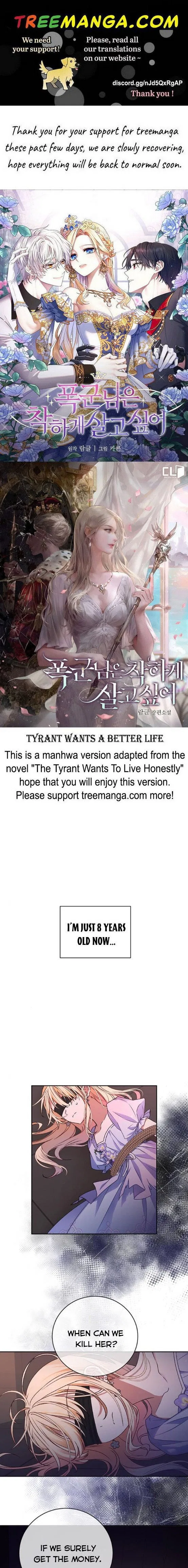 The Tyrant Wants To Live Honestly Chapter 7 – Page 1