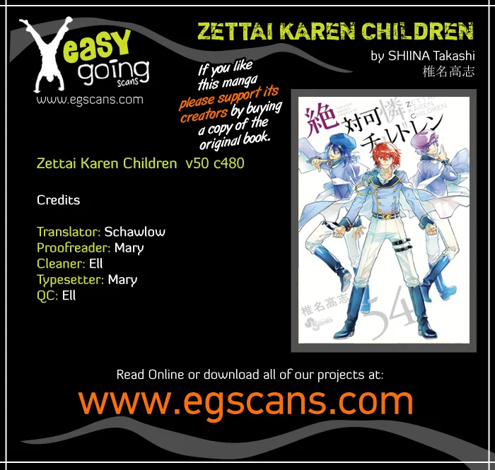 Zettai Karen Children Chapter 480 – Page 1